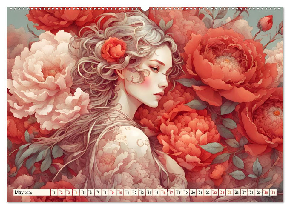 Ladies in a sea of flowers (CALVENDO Monthly Calendar 2026)