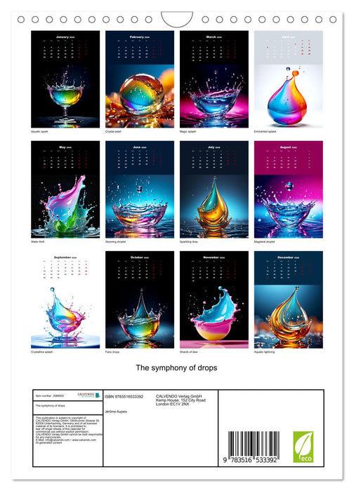 The symphony of drops (CALVENDO Monthly Calendar 2026)