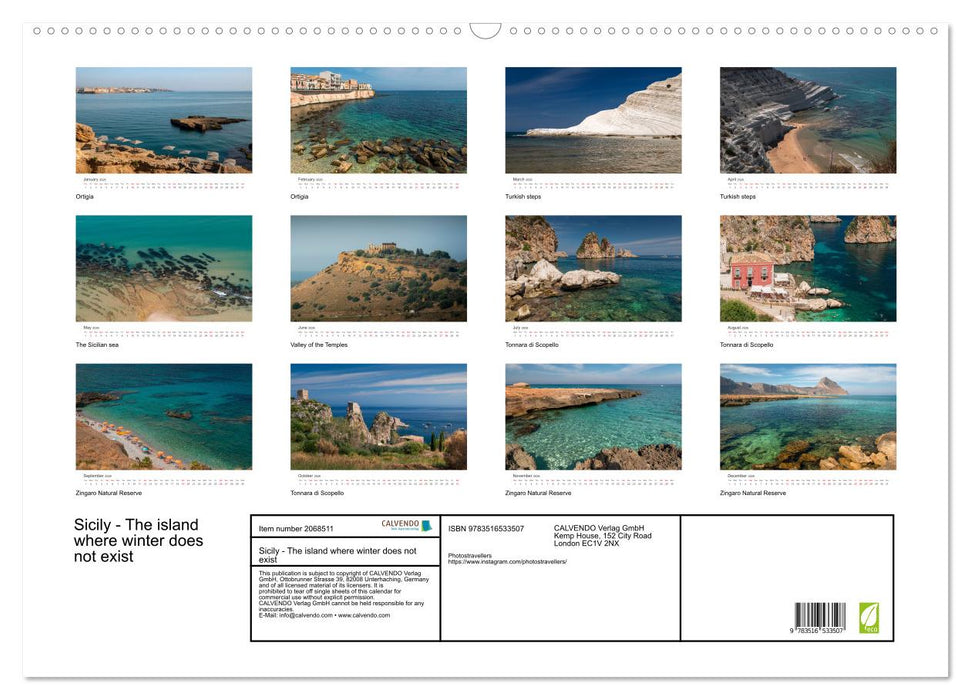 Sicily - The island where winter does not exist (CALVENDO Monthly Calendar 2026)