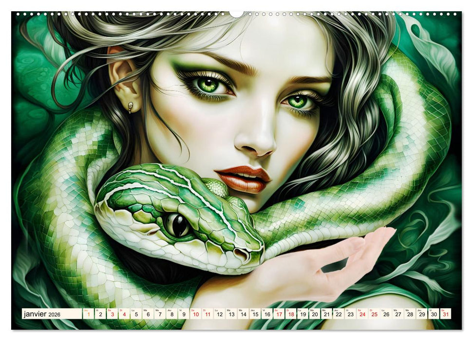 Adoratrice de serpents (CALVENDO Calendrier mensuel 2026)