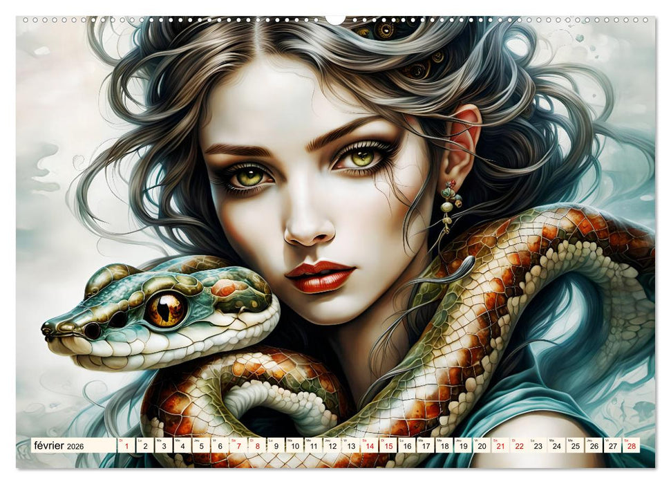 Adoratrice de serpents (CALVENDO Calendrier mensuel 2026)