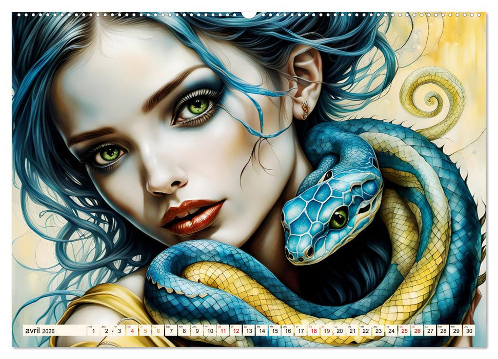 Adoratrice de serpents (CALVENDO Calendrier mensuel 2026)