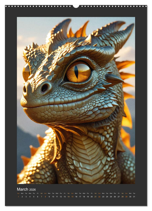 Enchanted Dragons: A year full of little wonders (CALVENDO Monthly Calendar 2026)