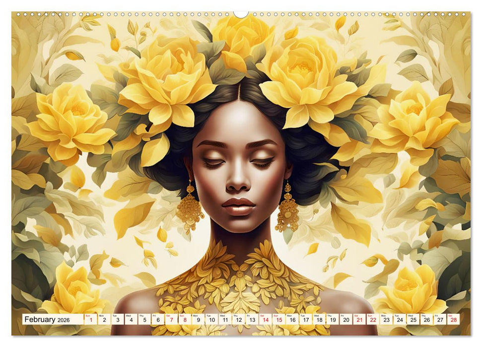 Ladies in a sea of flowers (CALVENDO Premium-Calendar 2026)