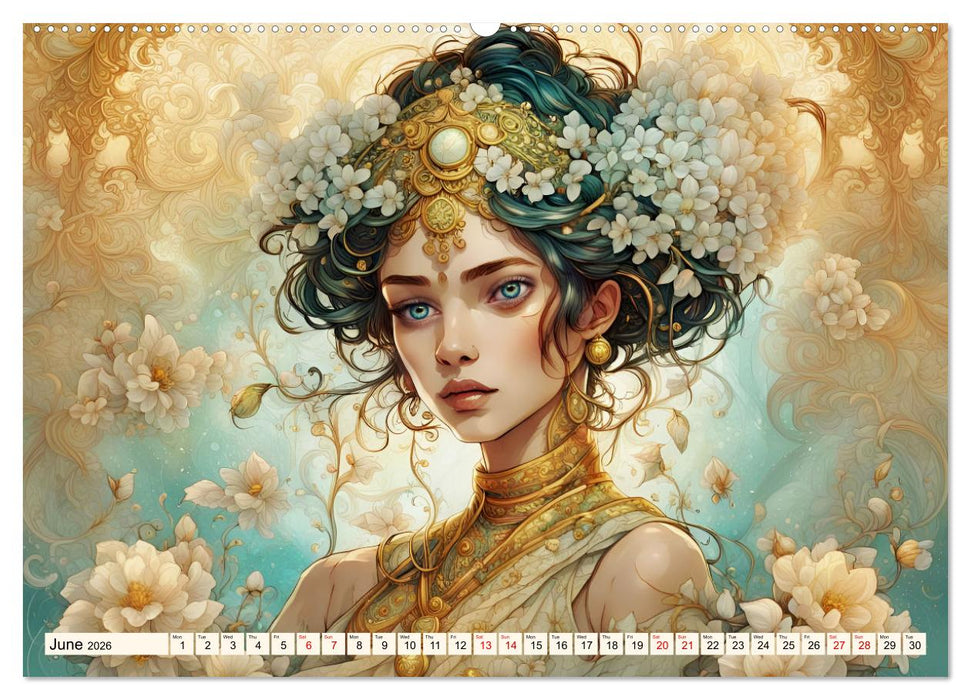 Ladies in a sea of flowers (CALVENDO Premium-Calendar 2026)