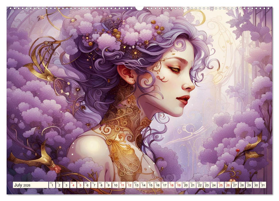 Ladies in a sea of flowers (CALVENDO Premium-Calendar 2026)