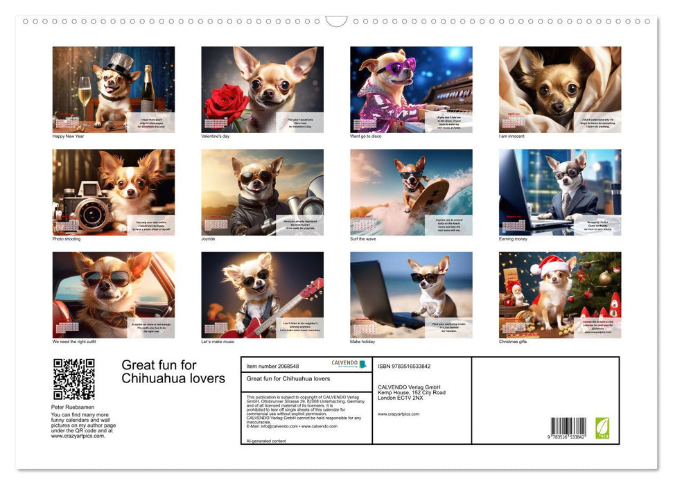 Great fun for Chihuahua lovers (CALVENDO Monthly Calendar 2026)
