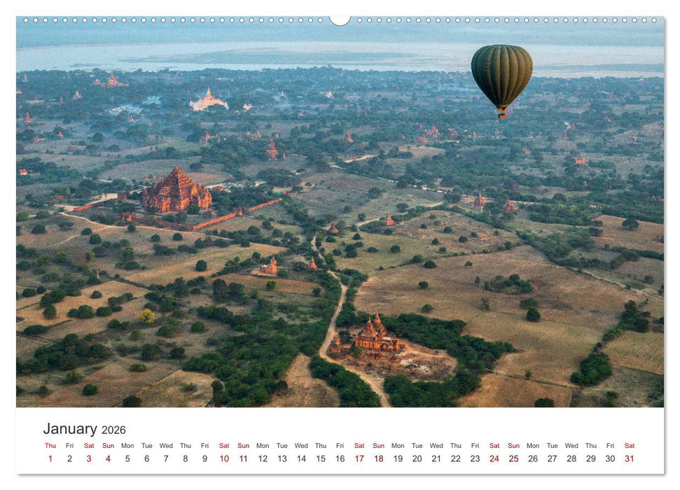 Bagan - Pagodas in the forest (CALVENDO Premium-Calendar 2026)