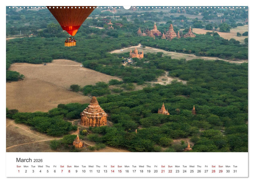 Bagan - Pagodas in the forest (CALVENDO Premium-Calendar 2026)