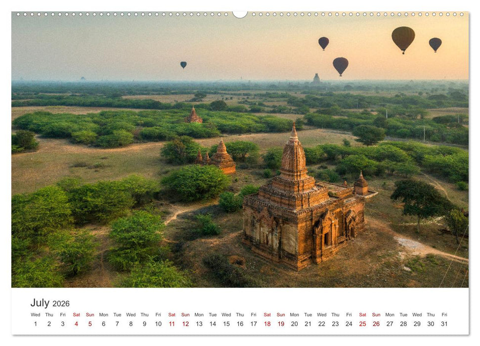Bagan - Pagodas in the forest (CALVENDO Premium-Calendar 2026)