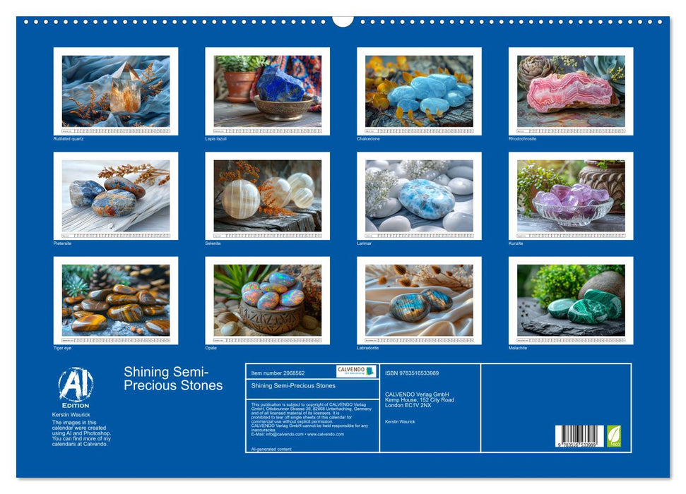 Shining Semi-Precious Stones (CALVENDO Monthly Calendar 2026)