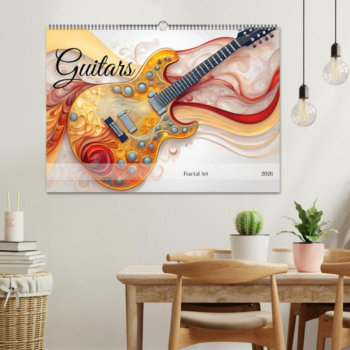 Guitars Fractal Art (CALVENDO Monthly Calendar 2026)