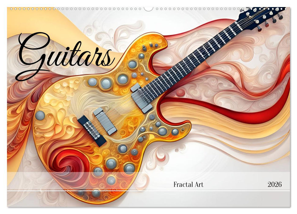 Guitars Fractal Art (CALVENDO Monthly Calendar 2026)