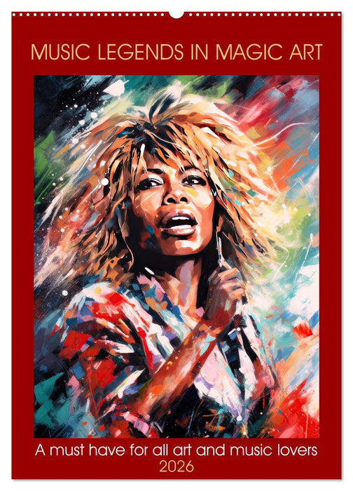 Music legends in magic art (CALVENDO Monthly Calendar 2026)