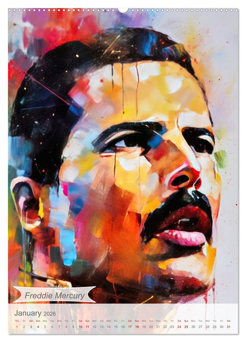 Music legends in magic art (CALVENDO Monthly Calendar 2026)