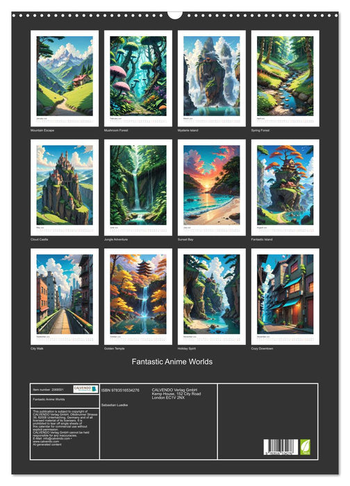 Fantastic Anime Worlds (CALVENDO Monthly Calendar 2026)