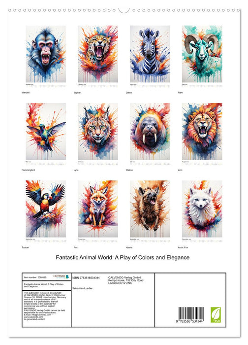 Fantastic Animal World: A Play of Colors and Elegance (CALVENDO Premium-Calendar 2026)