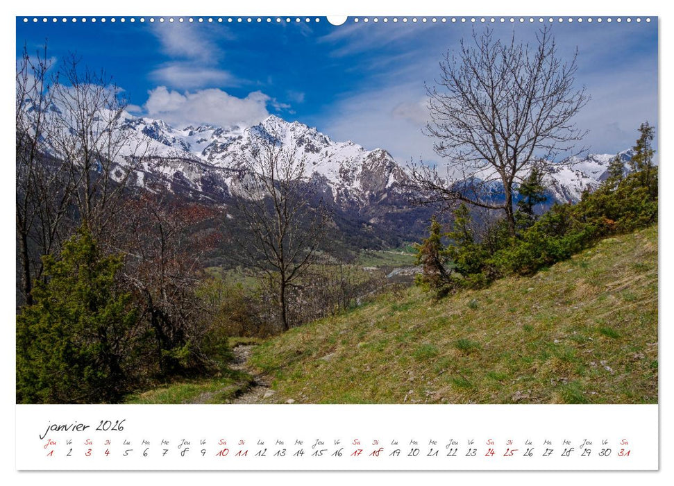 Les Hautes-Alpes sur les chemins des marmottes (CALVENDO Calendrier mensuel 2026)