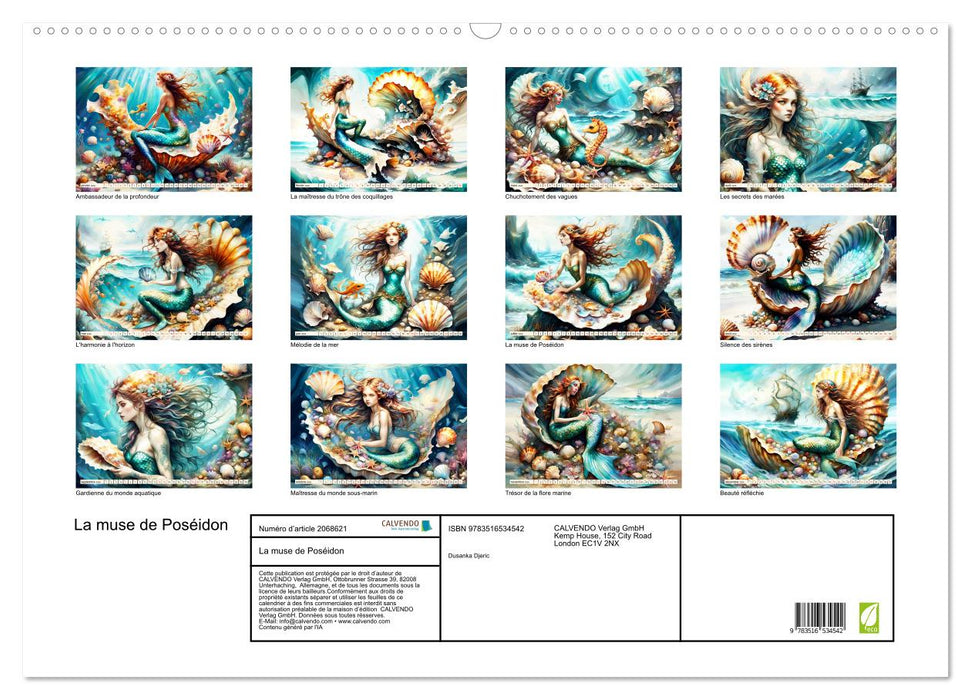La muse de Poséidon (CALVENDO Calendrier mensuel 2026)