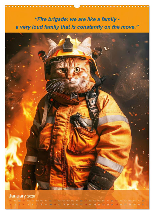 The beastly funny firefighters (CALVENDO Monthly Calendar 2026)