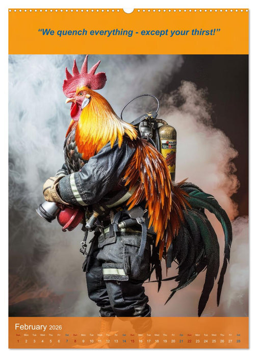 The beastly funny firefighters (CALVENDO Monthly Calendar 2026)