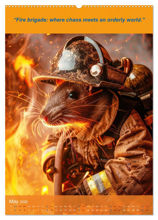 The beastly funny firefighters (CALVENDO Monthly Calendar 2026)