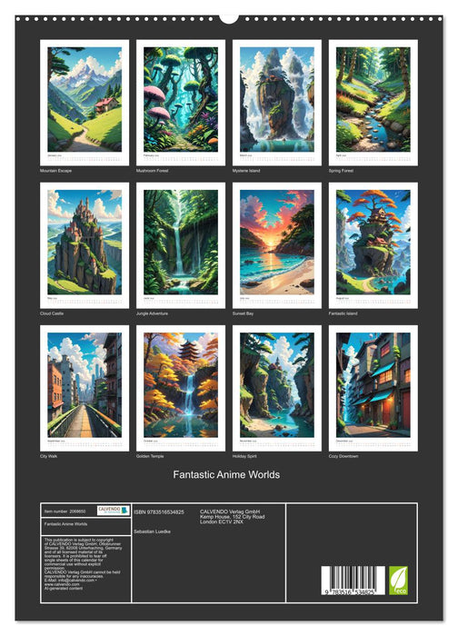 Fantastic Anime Worlds (CALVENDO Premium-Calendar 2026)