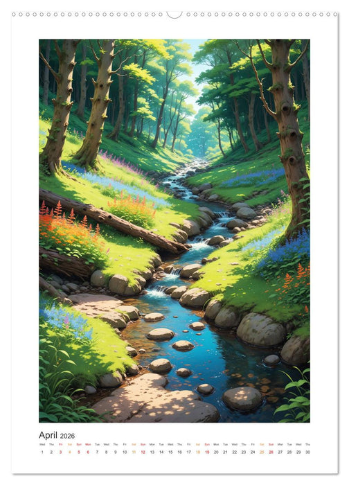 Fantastic Anime Worlds (CALVENDO Premium-Calendar 2026)