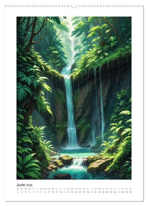 Fantastic Anime Worlds (CALVENDO Premium-Calendar 2026)