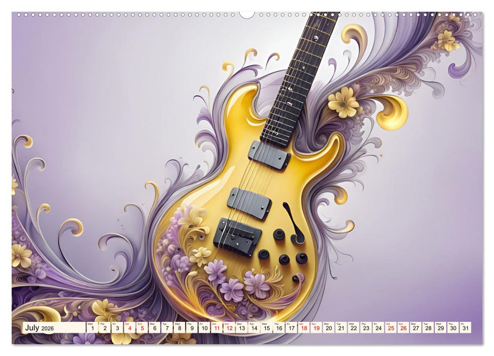 Guitars Fractal Art (CALVENDO Premium-Calendar 2026)