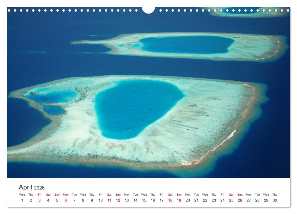 Maldives from above (CALVENDO Monthly Calendar 2026)