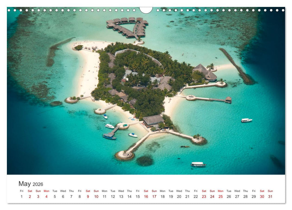 Maldives from above (CALVENDO Monthly Calendar 2026)