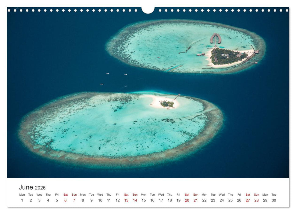 Maldives from above (CALVENDO Monthly Calendar 2026)