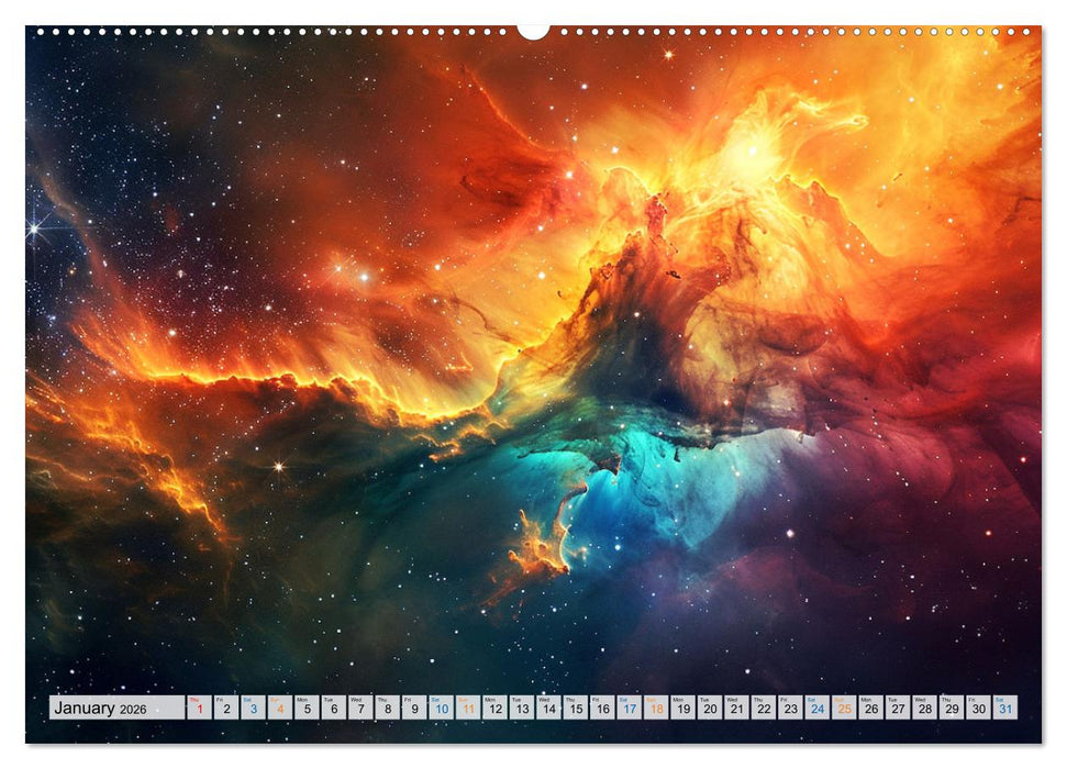 Dazzling Nebulae (CALVENDO Monthly Calendar 2026)