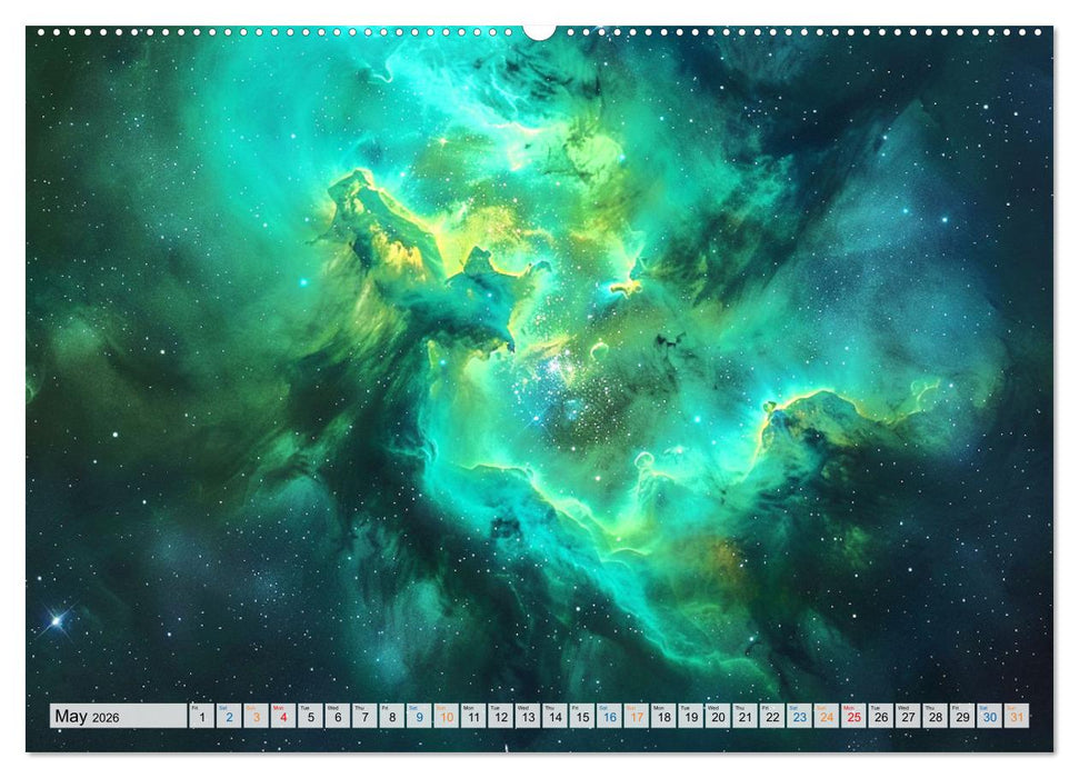 Dazzling Nebulae (CALVENDO Monthly Calendar 2026)