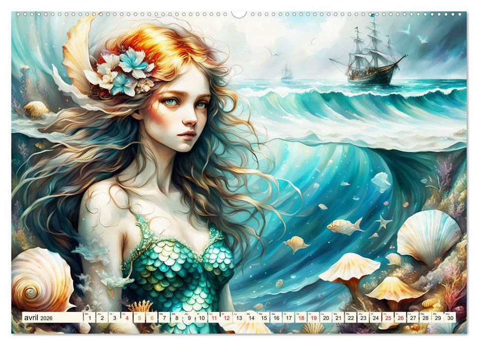 La muse de Poséidon (CALVENDO Calendrier supérieur 2026)