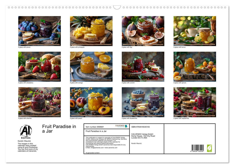 Fruit Paradise in a Jar (CALVENDO Monthly Calendar 2026)