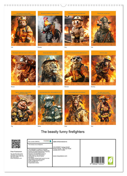 The beastly funny firefighters (CALVENDO Premium-Calendar 2026)