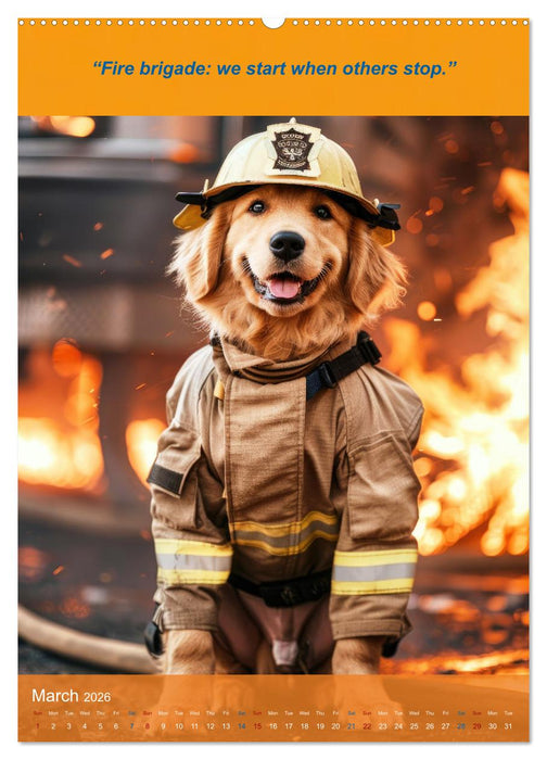 The beastly funny firefighters (CALVENDO Premium-Calendar 2026)
