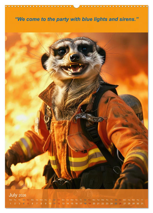 The beastly funny firefighters (CALVENDO Premium-Calendar 2026)