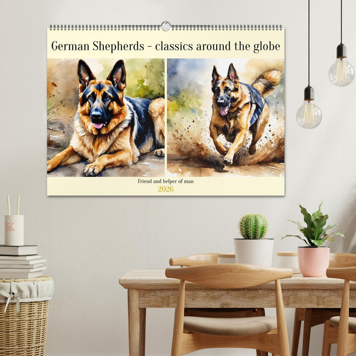 German Shepherds - classics around the globe (CALVENDO Monthly Calendar 2026)