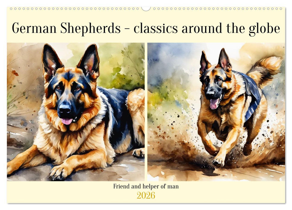German Shepherds - classics around the globe (CALVENDO Monthly Calendar 2026)