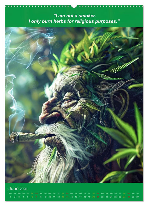 The funniest cannabis pictures and slogans (CALVENDO Premium-Calendar 2026)