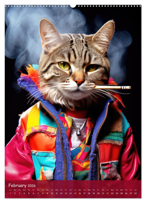 Crazy gangster cats (CALVENDO Monthly Calendar 2026)