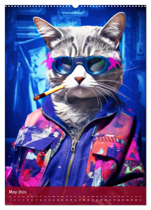 Crazy gangster cats (CALVENDO Monthly Calendar 2026)