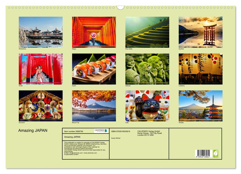 Amazing JAPAN (CALVENDO Monthly Calendar 2026)