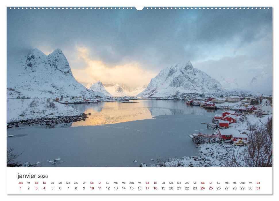 Réflexions dans les îles Lofoten (CALVENDO Calendrier mensuel 2026)