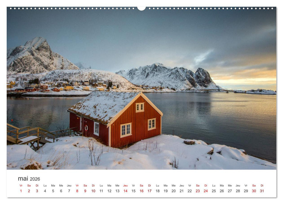 Réflexions dans les îles Lofoten (CALVENDO Calendrier mensuel 2026)