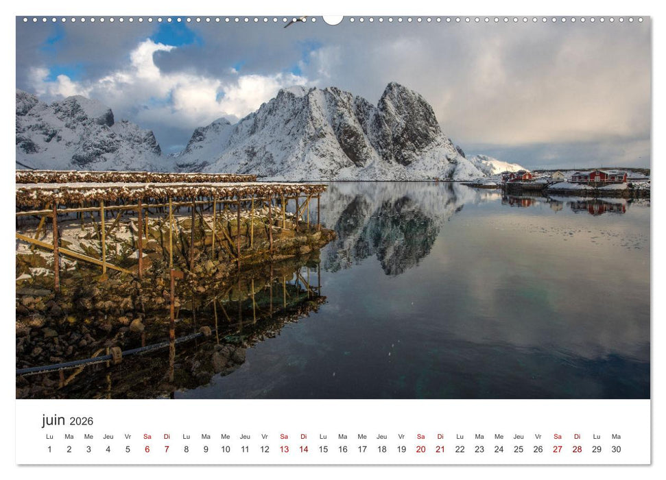 Réflexions dans les îles Lofoten (CALVENDO Calendrier mensuel 2026)