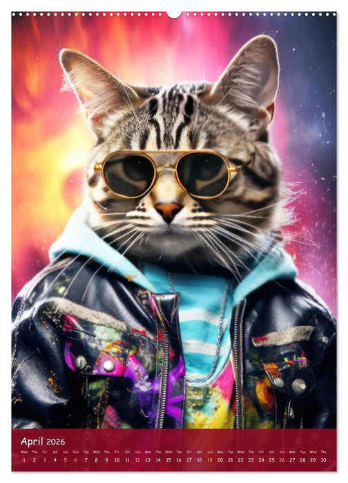 Crazy gangster cats (CALVENDO Premium-Calendar 2026)
